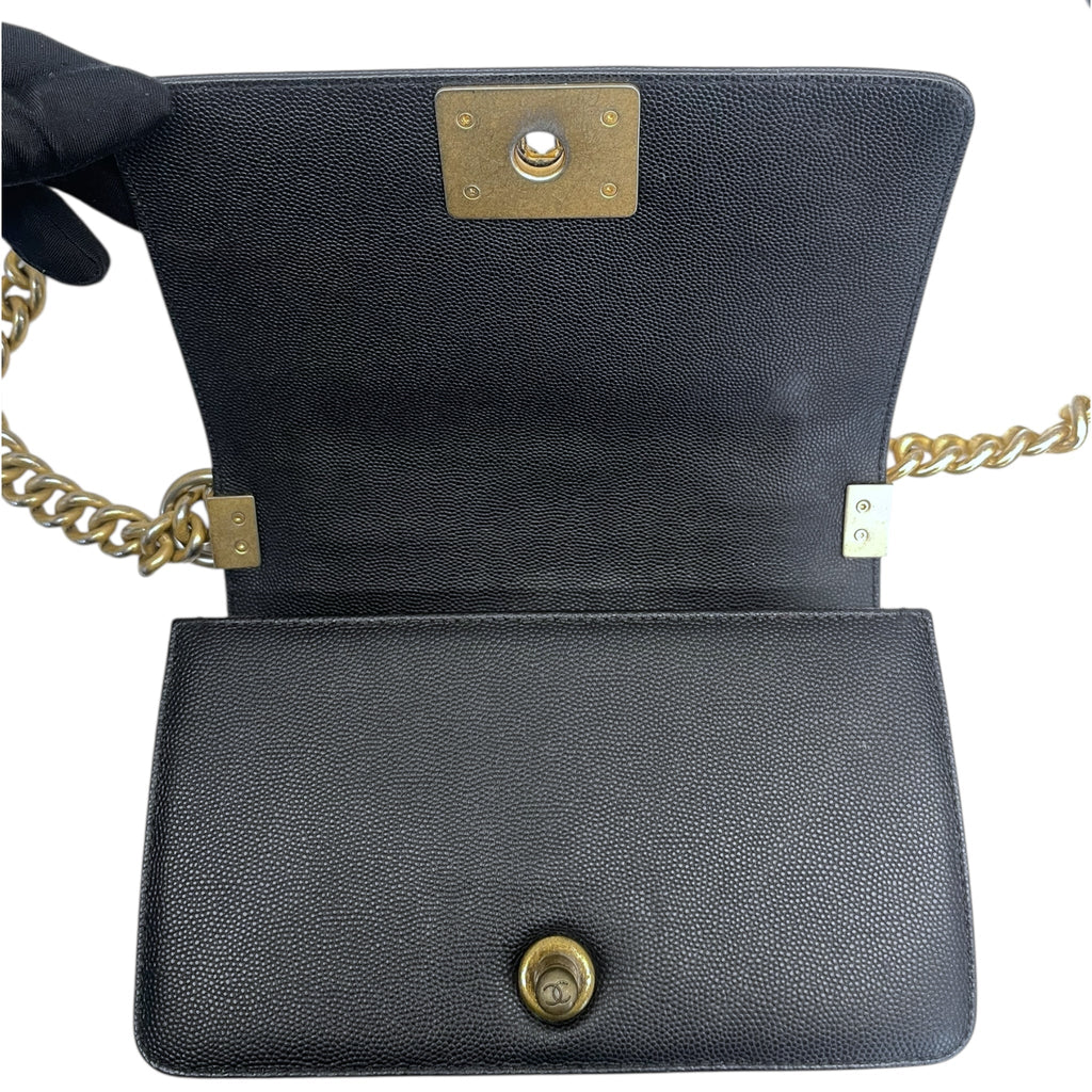 Chanel Boy Bag Small Chevron Black