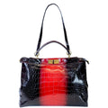 Fendi Iconic Peekaboo Tie and Dye Rouge Crocodile Bag