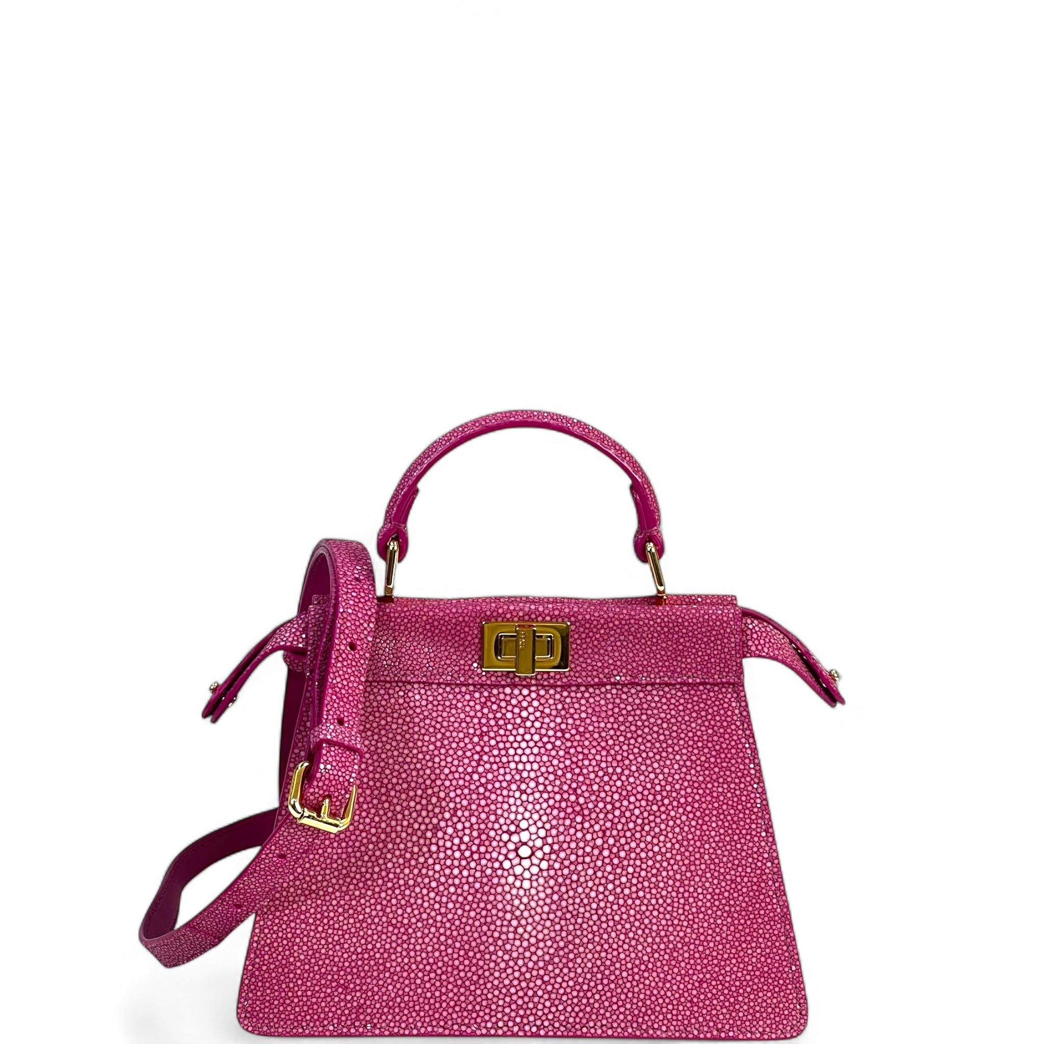 Fendi Peekaboo ISeeU Petite Bag Pink Stingray Leather