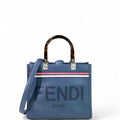 Fendi Roma Sunshine Tote Blue Leather