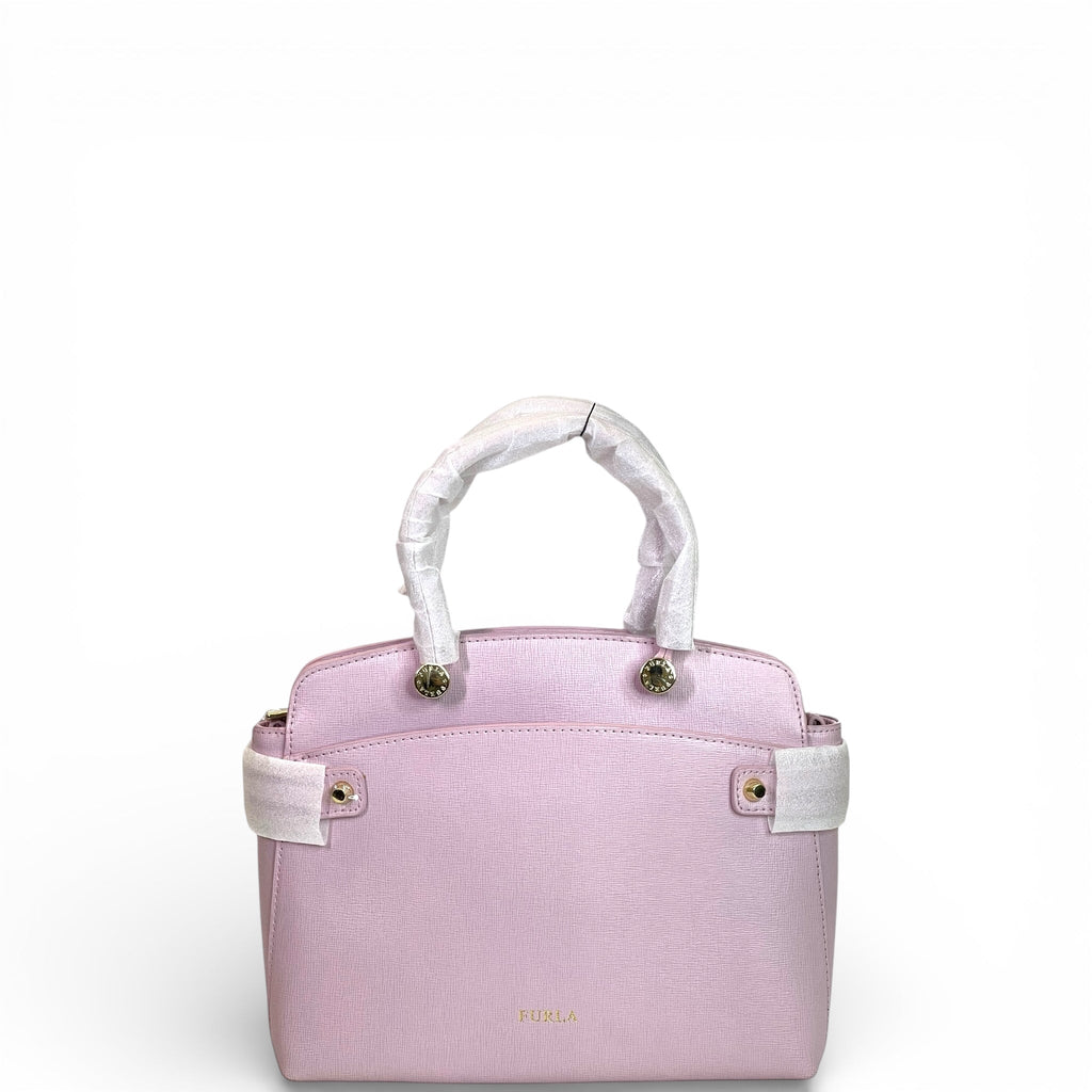 Furla Light Pink Leather Agata Satchel