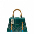 Goyard Green Coated Canvas and Leather PM Saigon Top Handle Bag