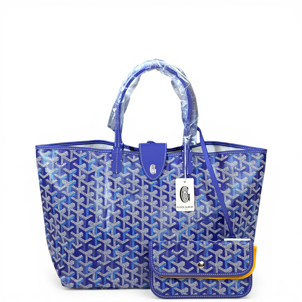Goyard St Louis PM Tote Blueberry Purple Goyardine Magnetic Closure (The Seasons Parade Limited Edition)