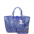Goyard St Louis PM Tote Blueberry Purple Goyardine Magnetic Closure (The Seasons Parade Limited Edition)