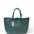 Goyard St Louis PM Tote Green Goyardine Magnetic Closure