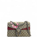 Gucci Dionysus Small Shoulder Bag GG Supreme Blooms Print Maroon Suede