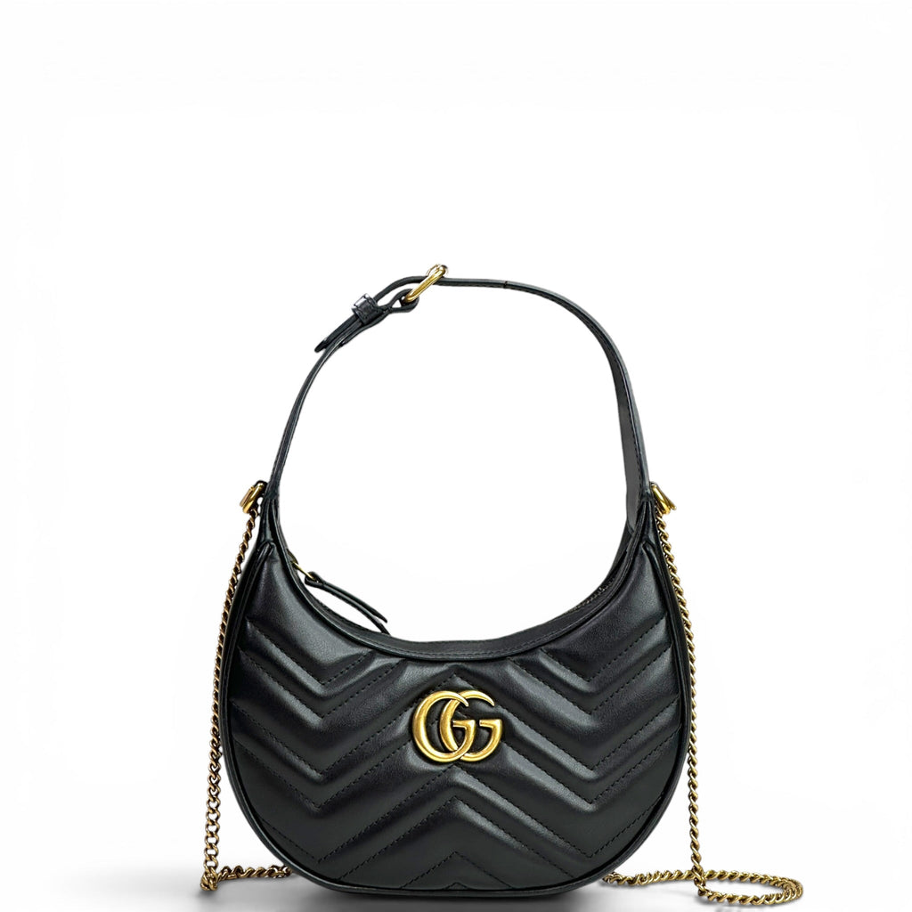 Gucci GG Marmont Shoulder Bag Mini Black Matelassé Chevron