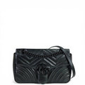 Gucci GG Marmont Shoulder Bag Small Black Matelassé Chevron