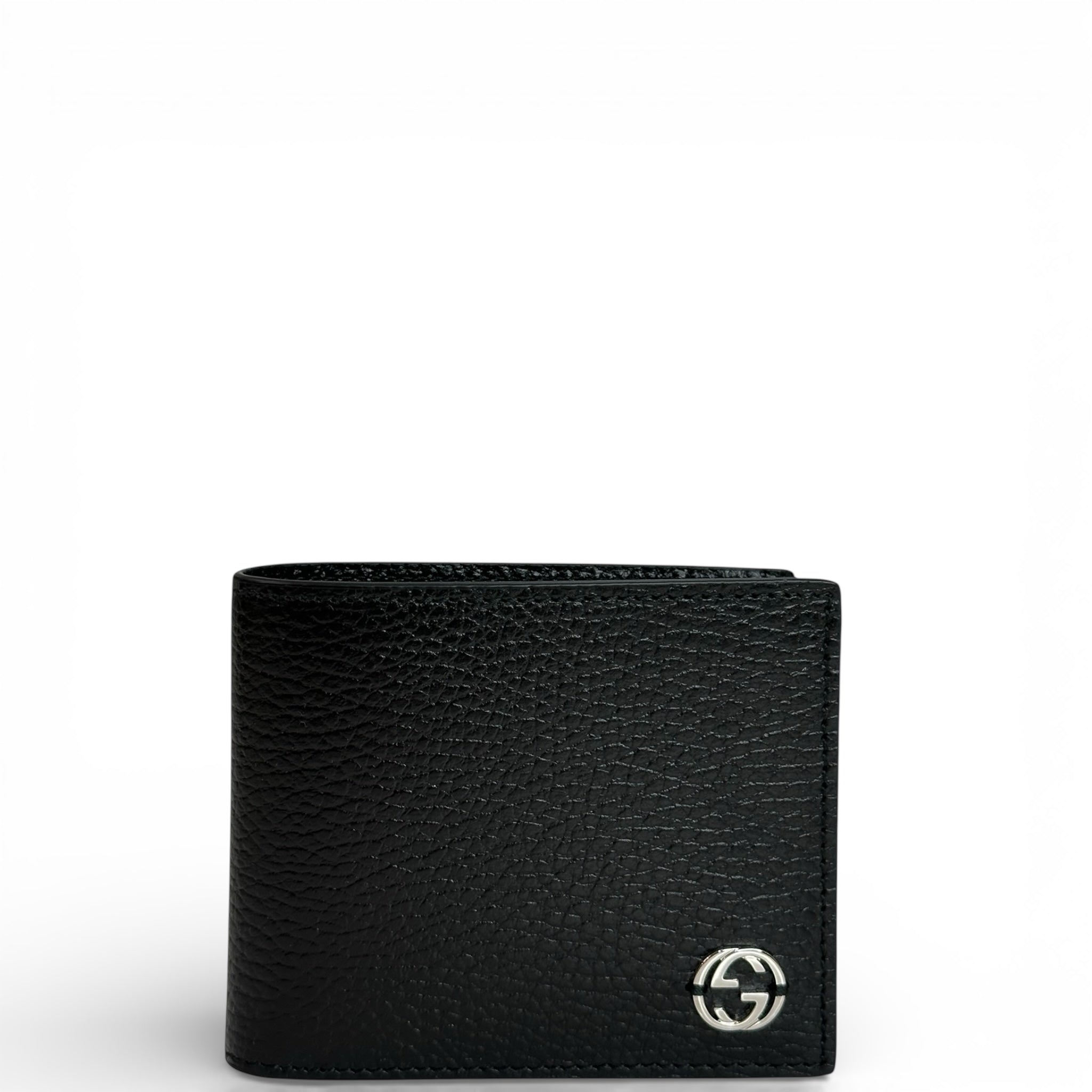 Gucci Interlocking GG Bifold Wallet Black Leather
