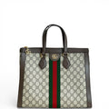 Gucci Ophidia GG Top Handle Bag Large Web Beige GG Supreme Canvas