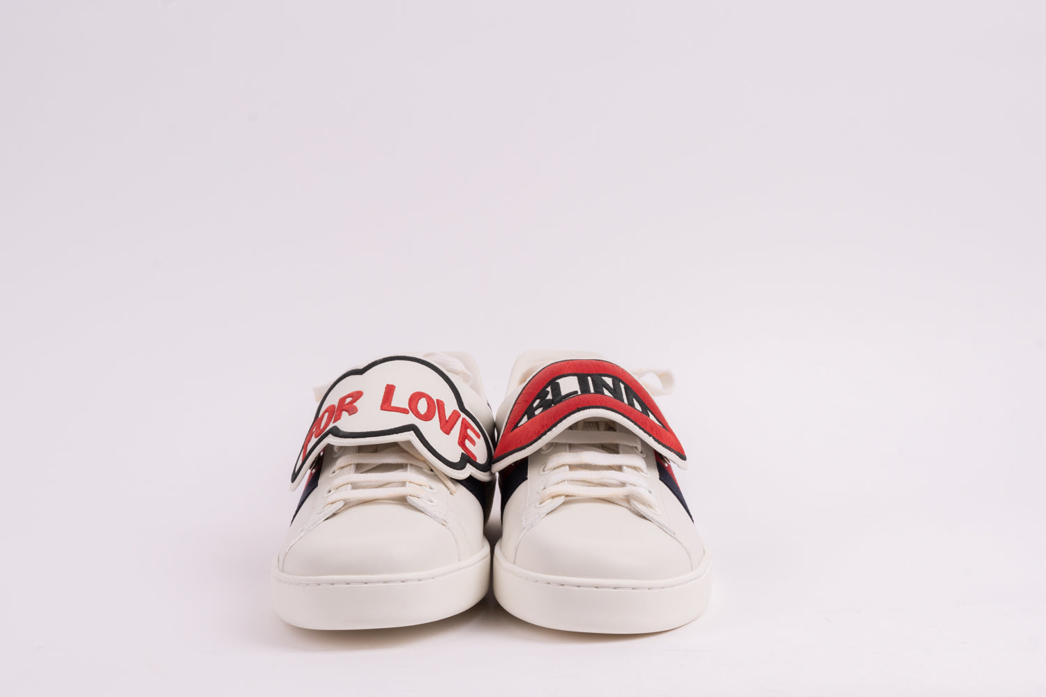 Gucci White Leather 'Blind In Love' Ace Low-Top Sneaker-41