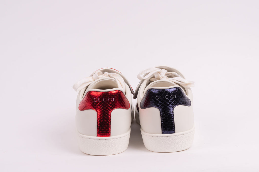 Gucci White Leather 'Blind In Love' Ace Low-Top Sneaker-41