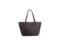 Black Leather Zip Tote