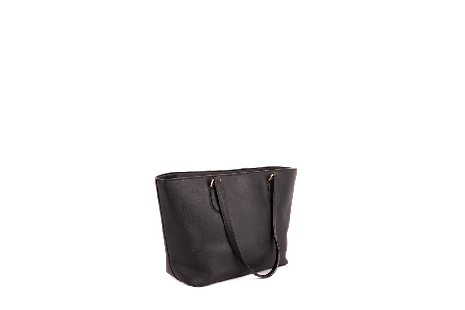 Black Leather Zip Tote