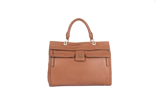 Brown Leather Top Handle Satchel Bag