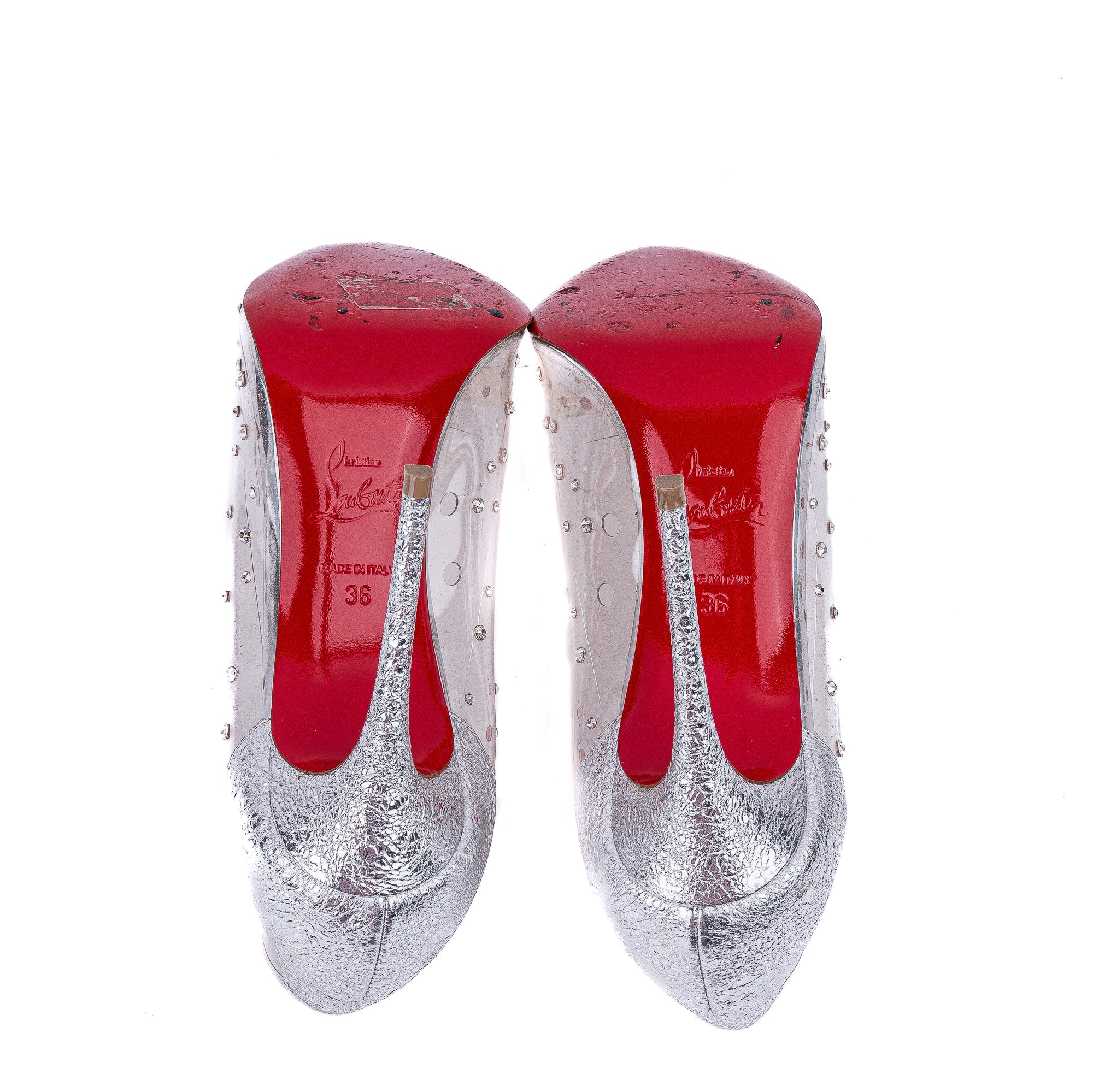 Christian Louboutin Crinkled Leather Degrastrass Pumps