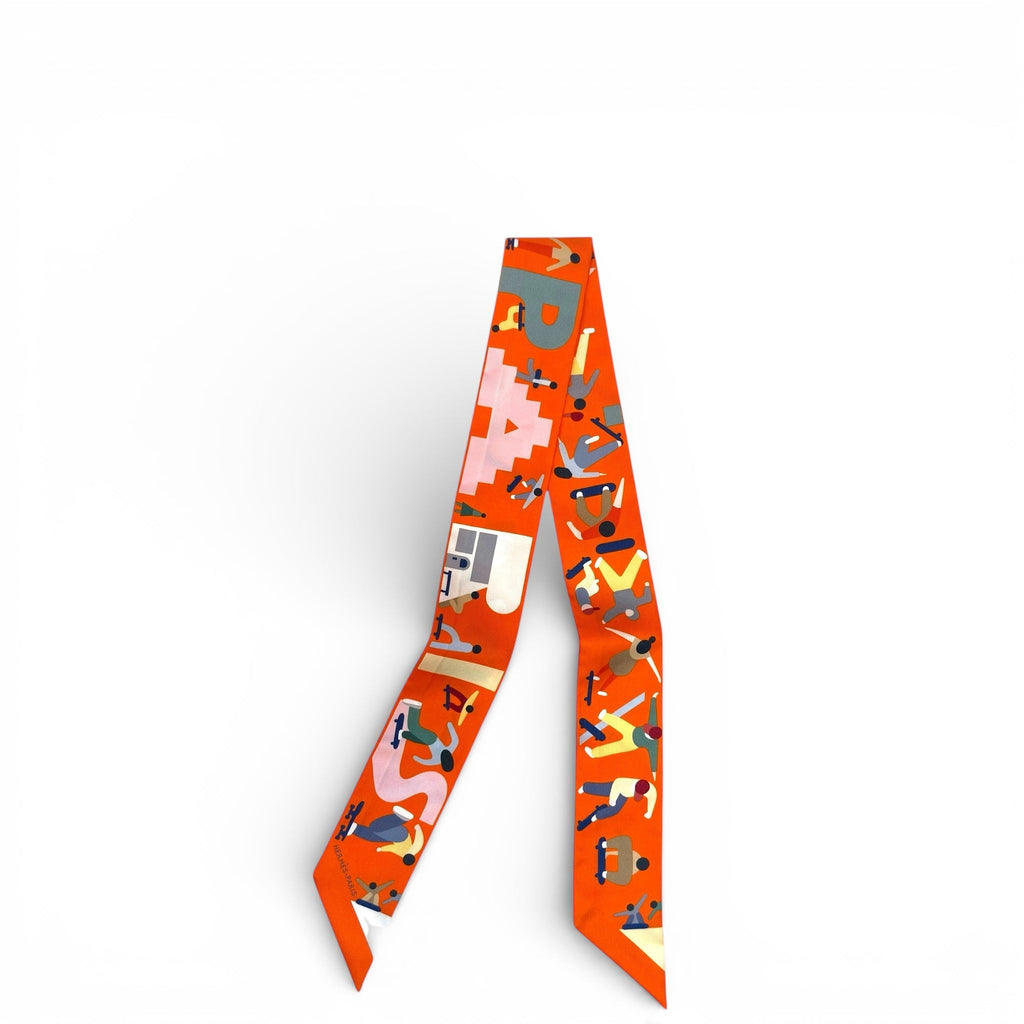 Hermès Twilly Figures Libres Orange Silk