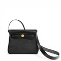Hermès Mini Herbag Zip 20 Black Canvas GHW