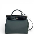 Hermès Herbag Zip 31 Travel Bag Black Militaire Canvas