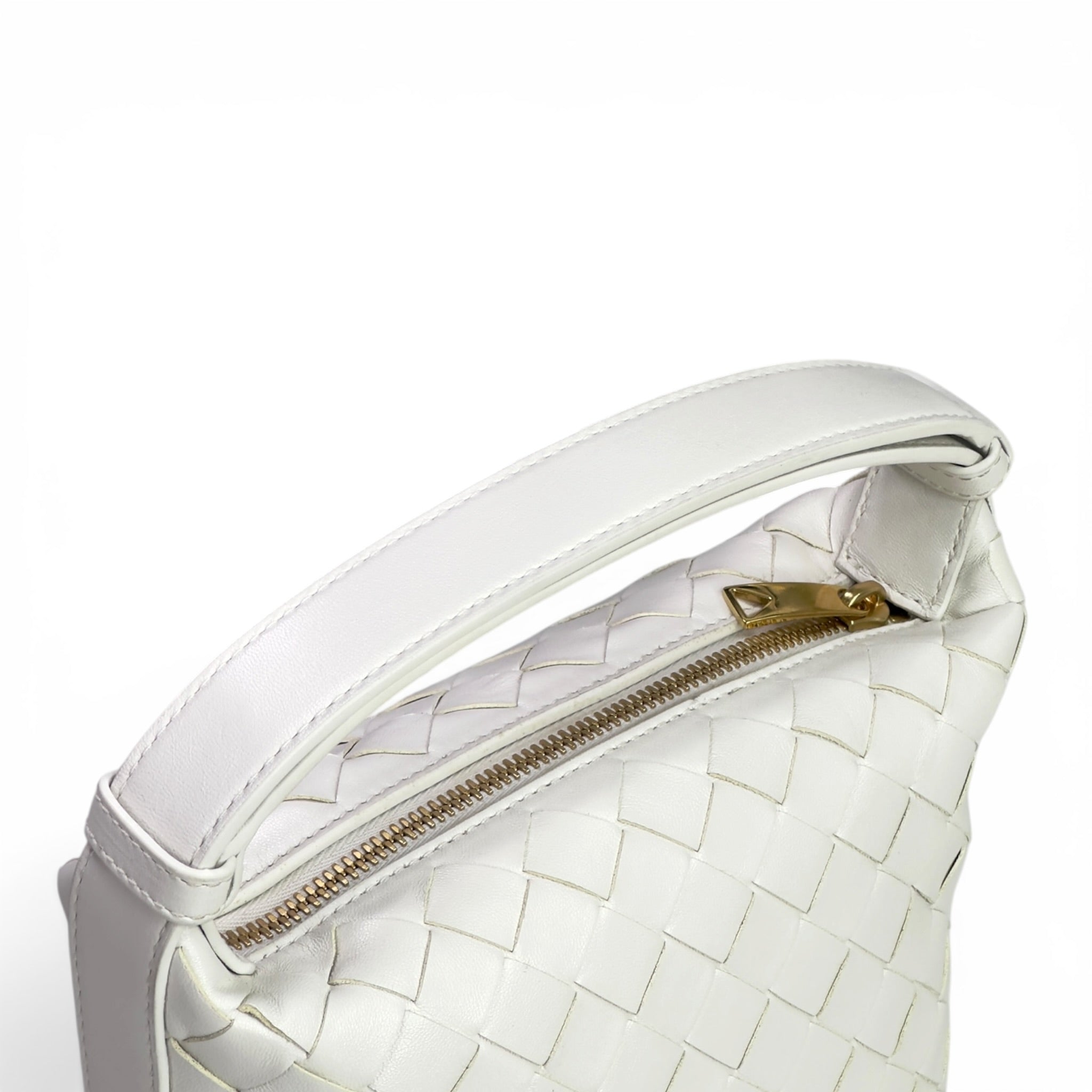 Bottega Veneta Candy Wallace Bag White Nappa Intrecciato Leather