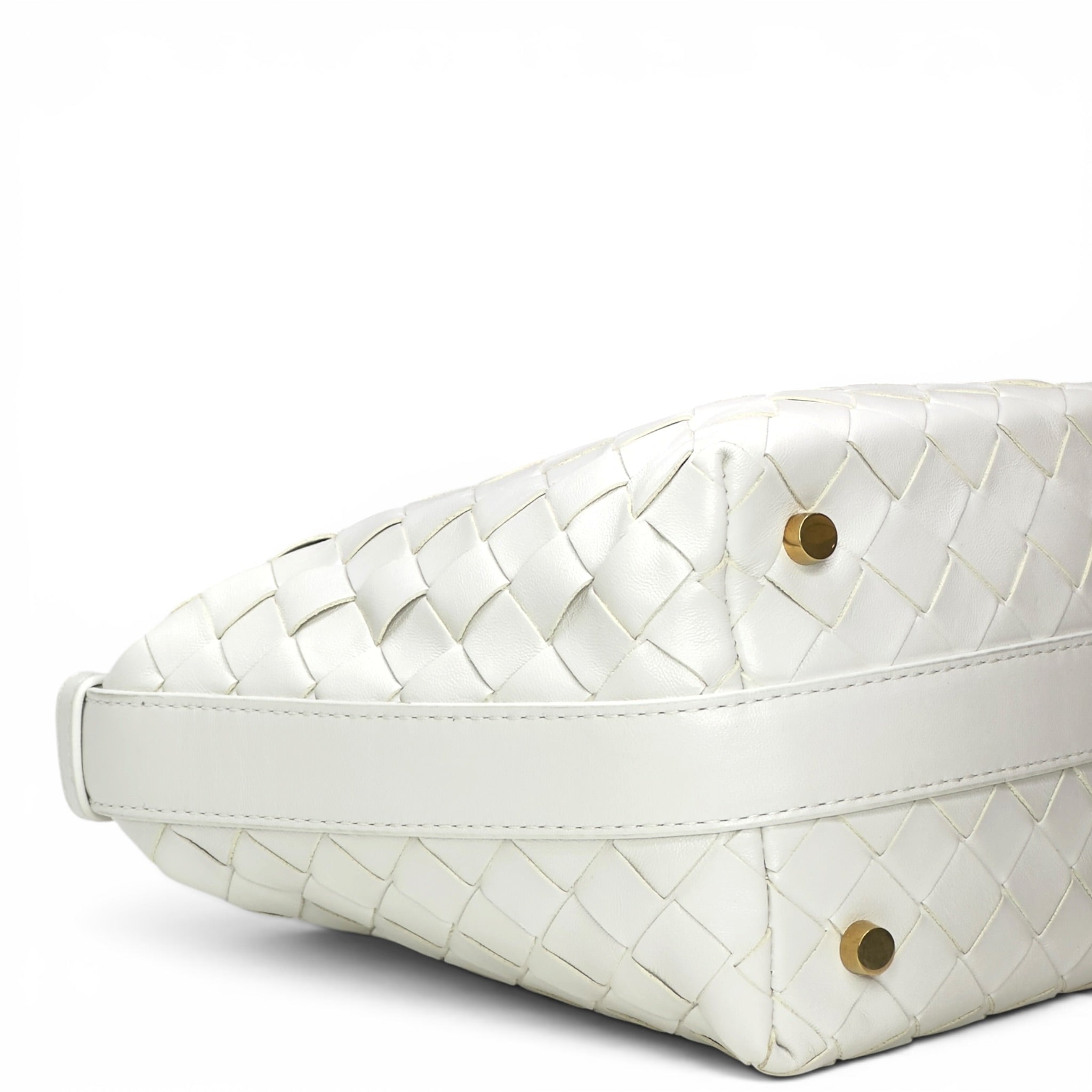 Bottega Veneta Candy Wallace Bag White Nappa Intrecciato Leather
