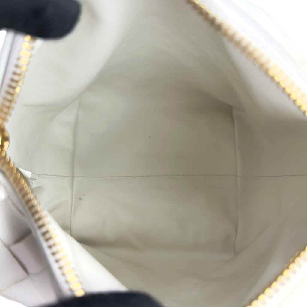 Bottega Veneta Candy Wallace Bag White Nappa Intrecciato Leather