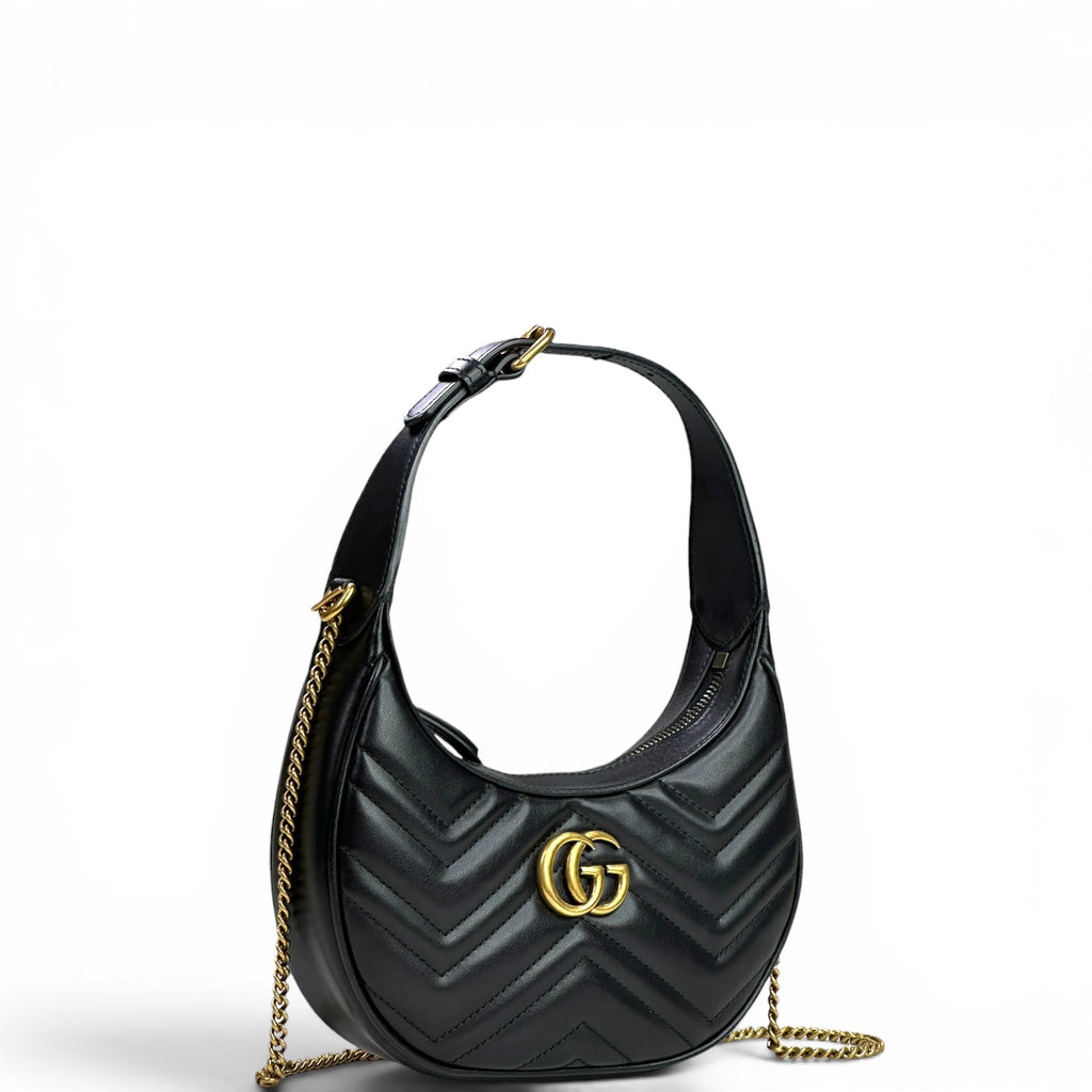 Gucci GG Marmont Shoulder Bag Mini Black Matelassé Chevron
