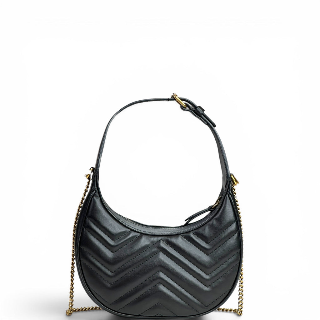 Gucci GG Marmont Shoulder Bag Mini Black Matelassé Chevron