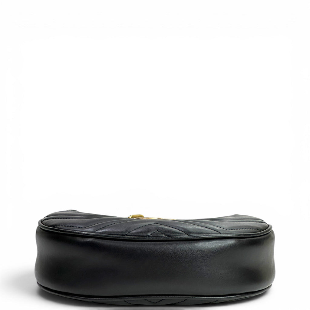 Gucci GG Marmont Shoulder Bag Mini Black Matelassé Chevron