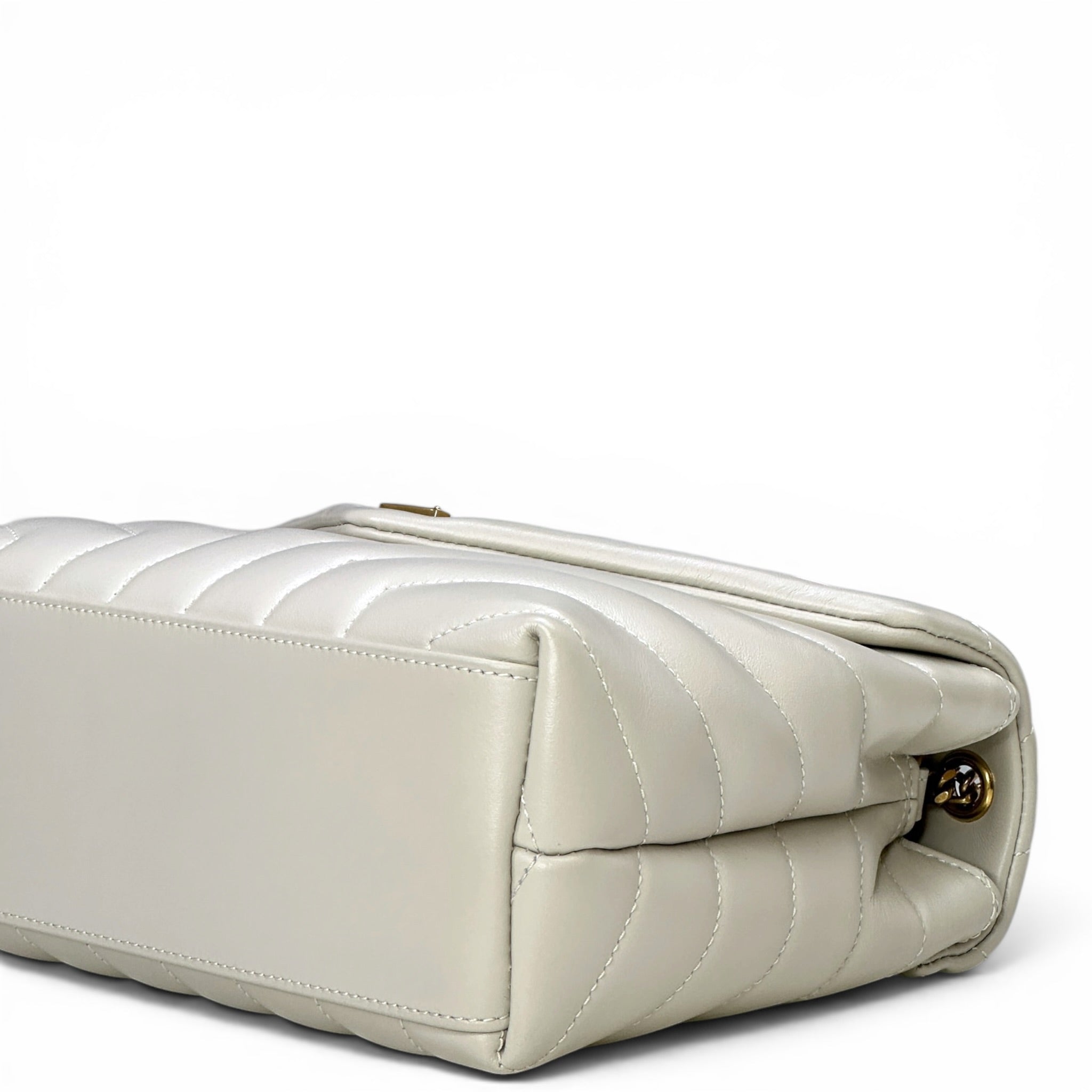 Saint Laurent Loulou Shoulder Bag Small White Matelassé Lambskin
