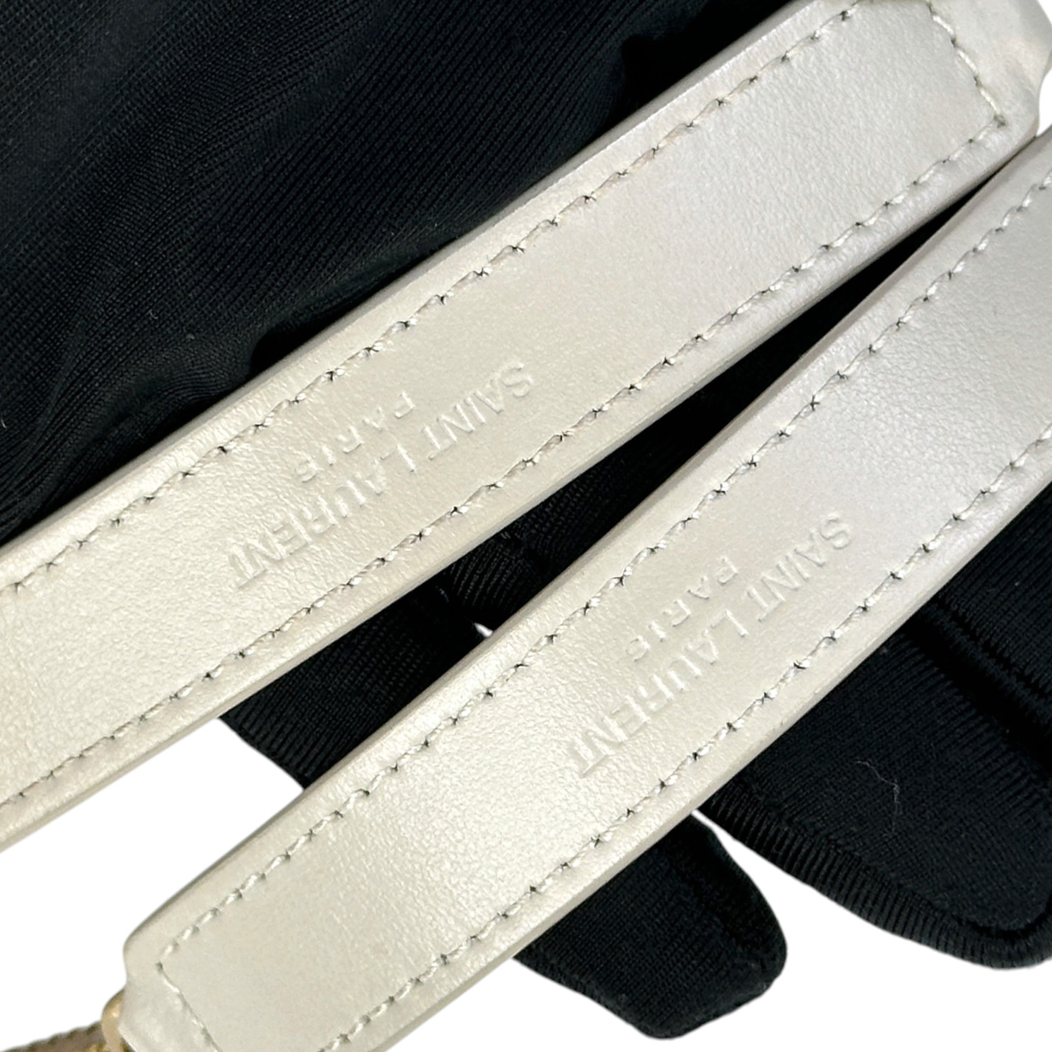 Saint Laurent Loulou Shoulder Bag Small White Matelassé Lambskin