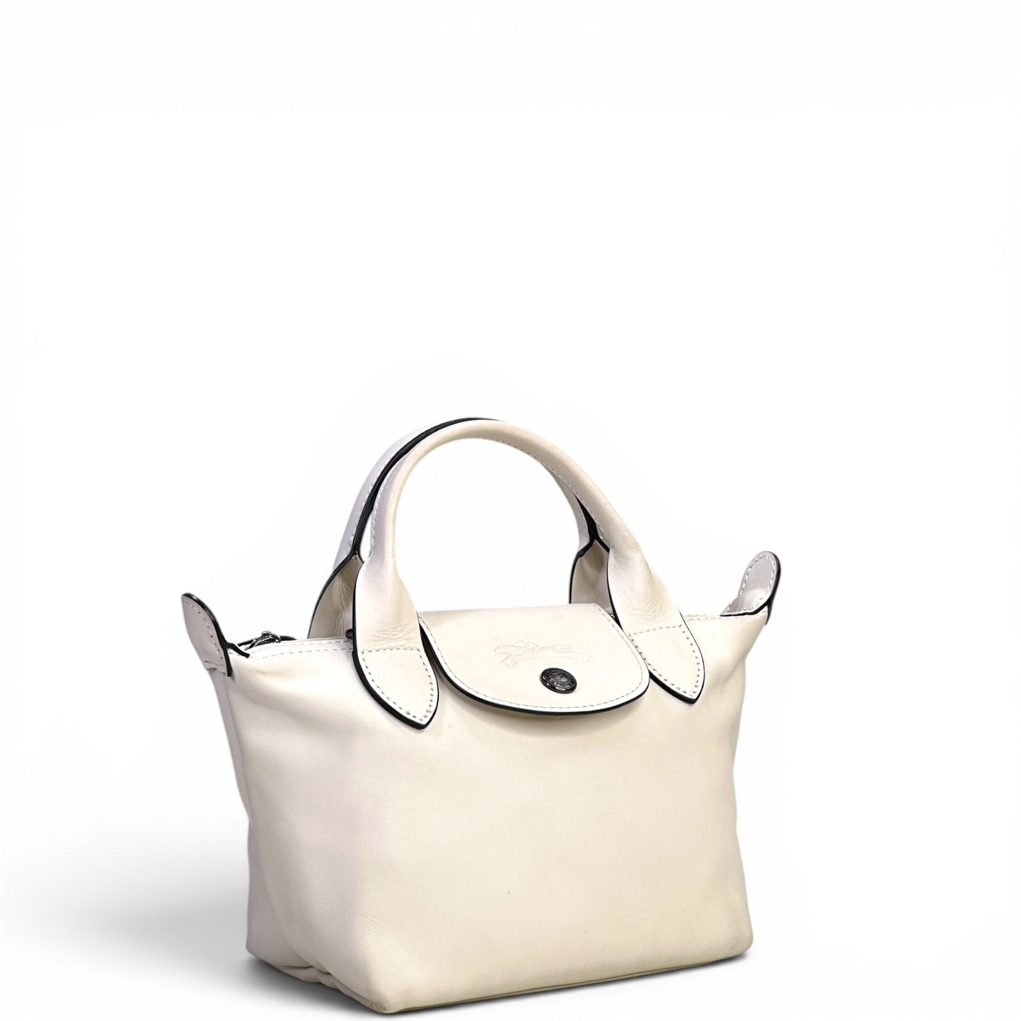Longchamp Le Pliage Xtra XS Handbag White Cowhide Leather