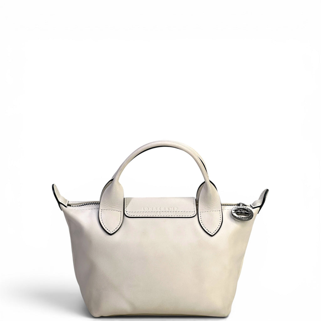 Longchamp Le Pliage Xtra XS Handbag White Cowhide Leather