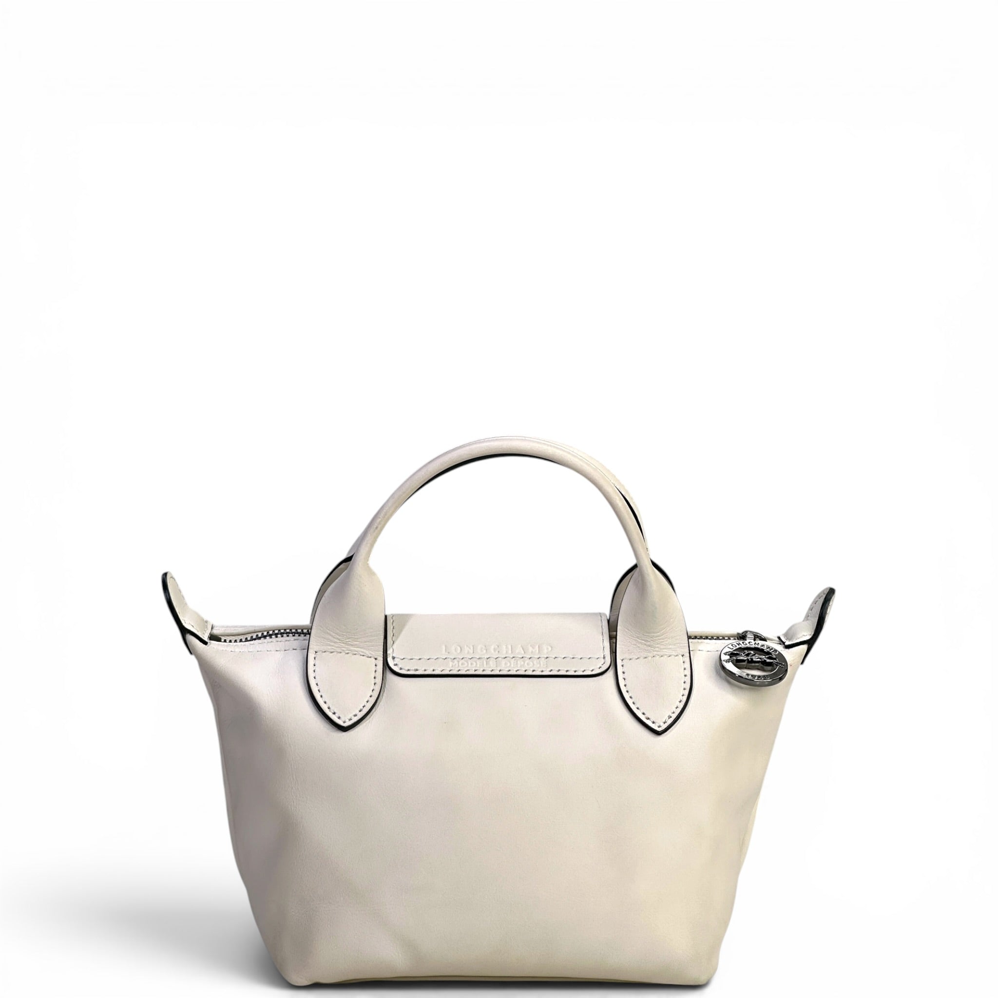 Longchamp Le Pliage Xtra XS Handbag White Cowhide Leather