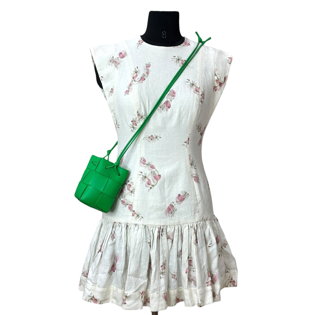Bottega Veneta Cassette Bucket Bag Woven Green Leather