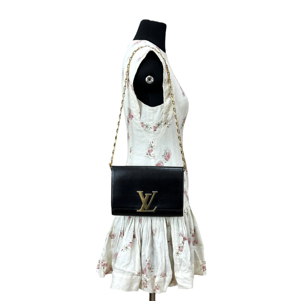 Louis Vuitton Chain Louise GM Bag Black Leather