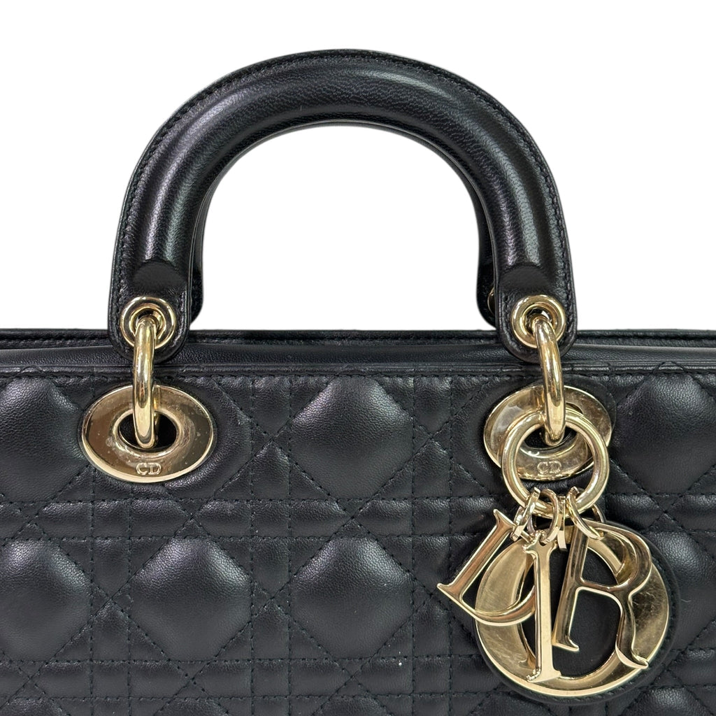 Dior Lady D-Joy Medium Black Cannage Lambskin