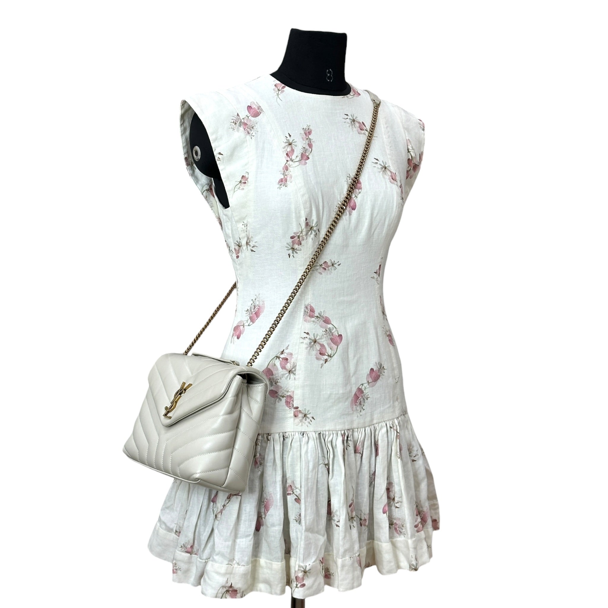Saint Laurent Loulou Shoulder Bag Small White Matelassé Lambskin