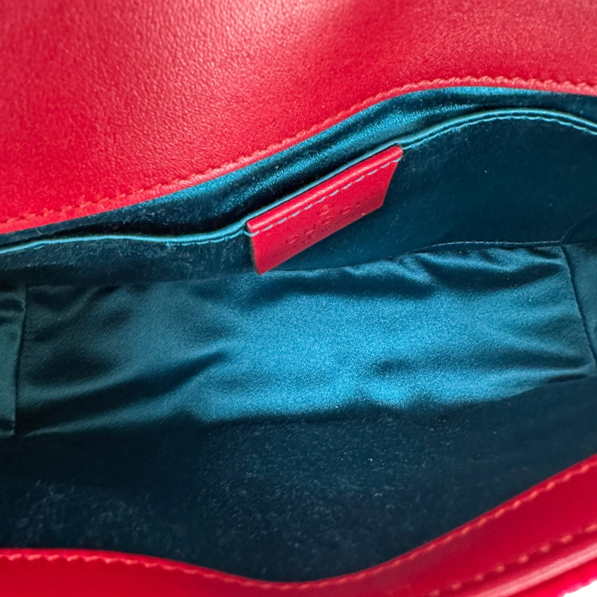 Gucci GG Marmont Mini Flap Bag Red Matelassé Velvet