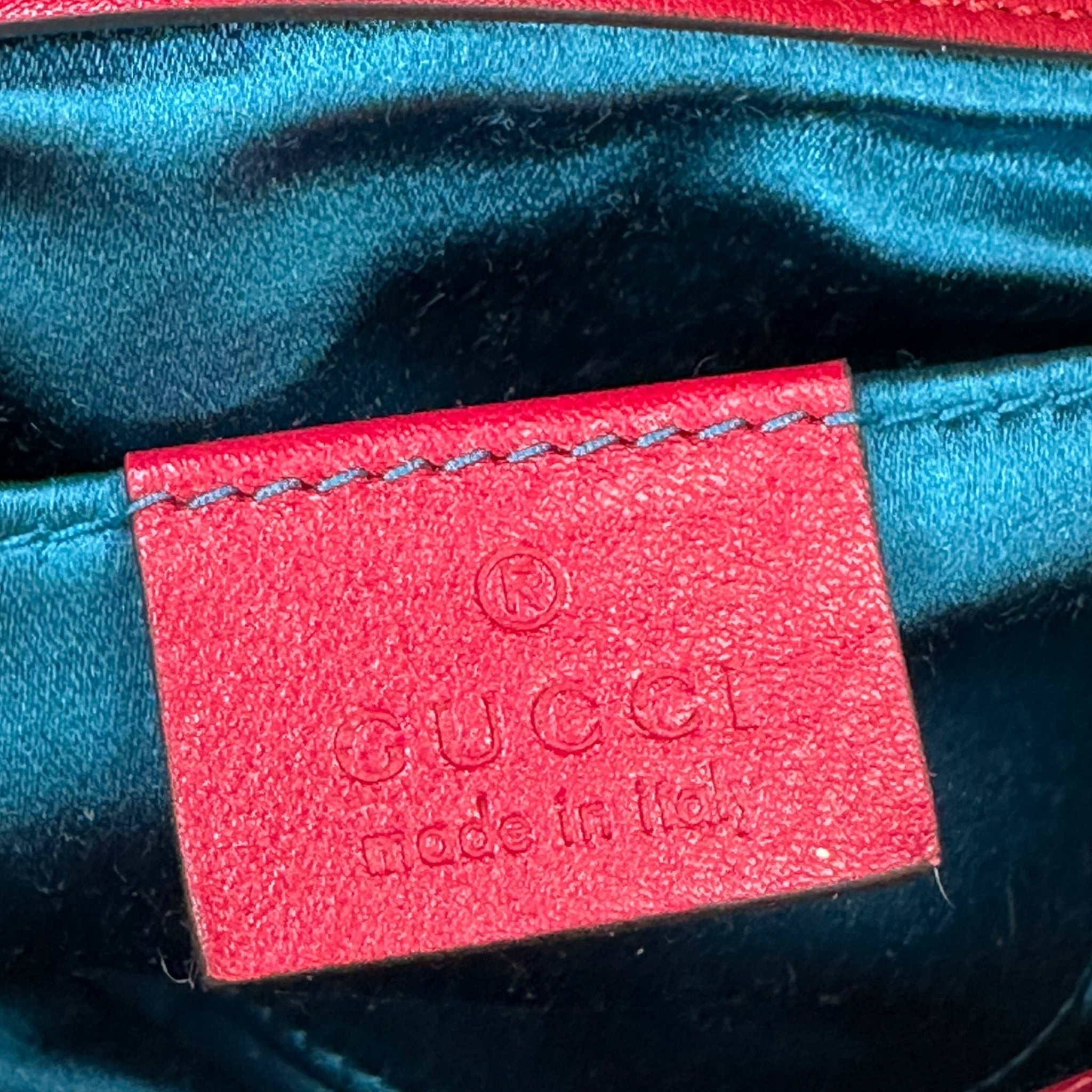 Gucci GG Marmont Mini Flap Bag Red Matelassé Velvet