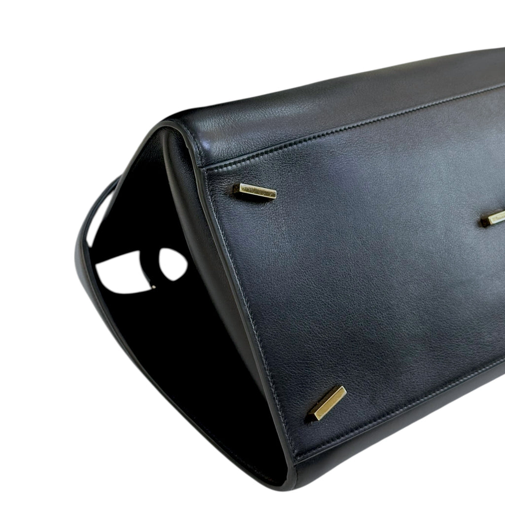 Salvatore Ferragamo Hug Bag Large Black Calfskin Leather