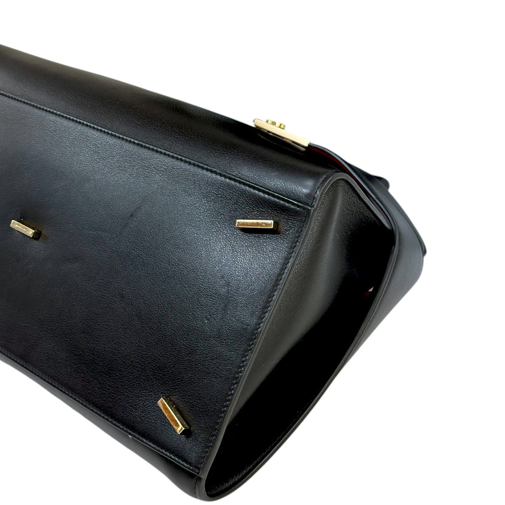 Salvatore Ferragamo Hug Bag Large Black Calfskin Leather