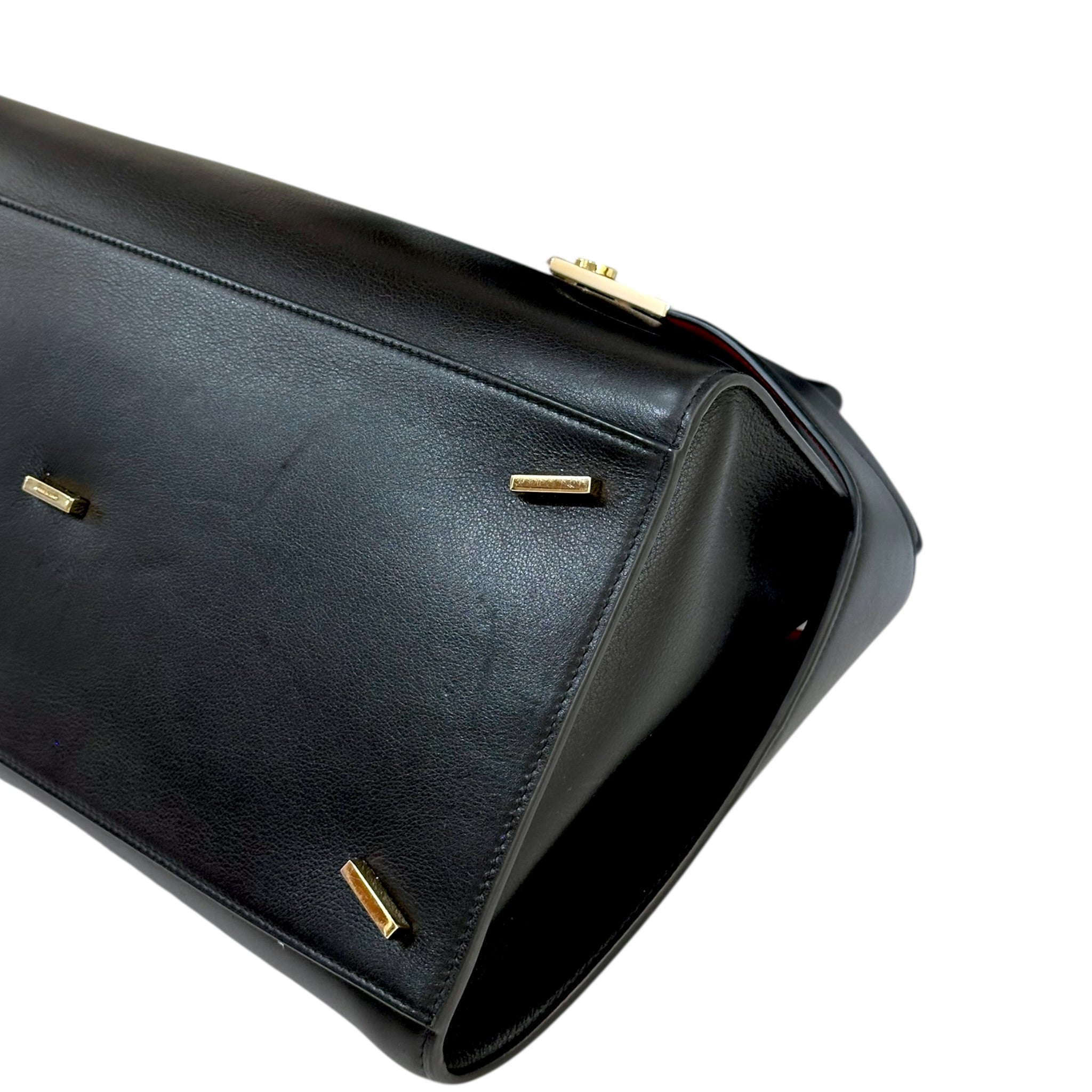 Salvatore Ferragamo Hug Bag Large Black Calfskin Leather
