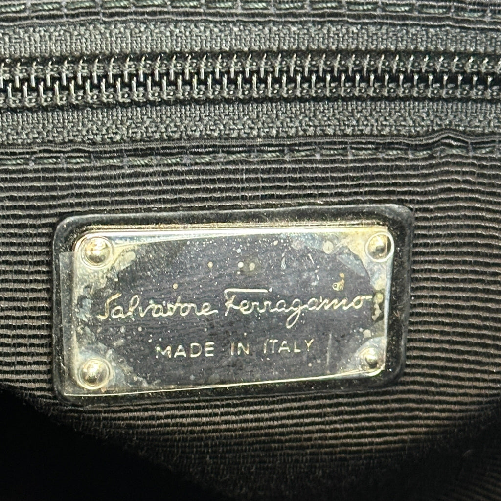 Salvatore Ferragamo Vara Bow Top Handle Bag Black