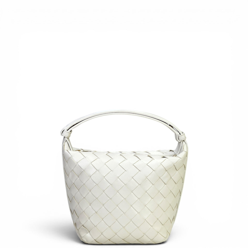 Bottega Veneta Candy Wallace Bag White Nappa Intrecciato Leather