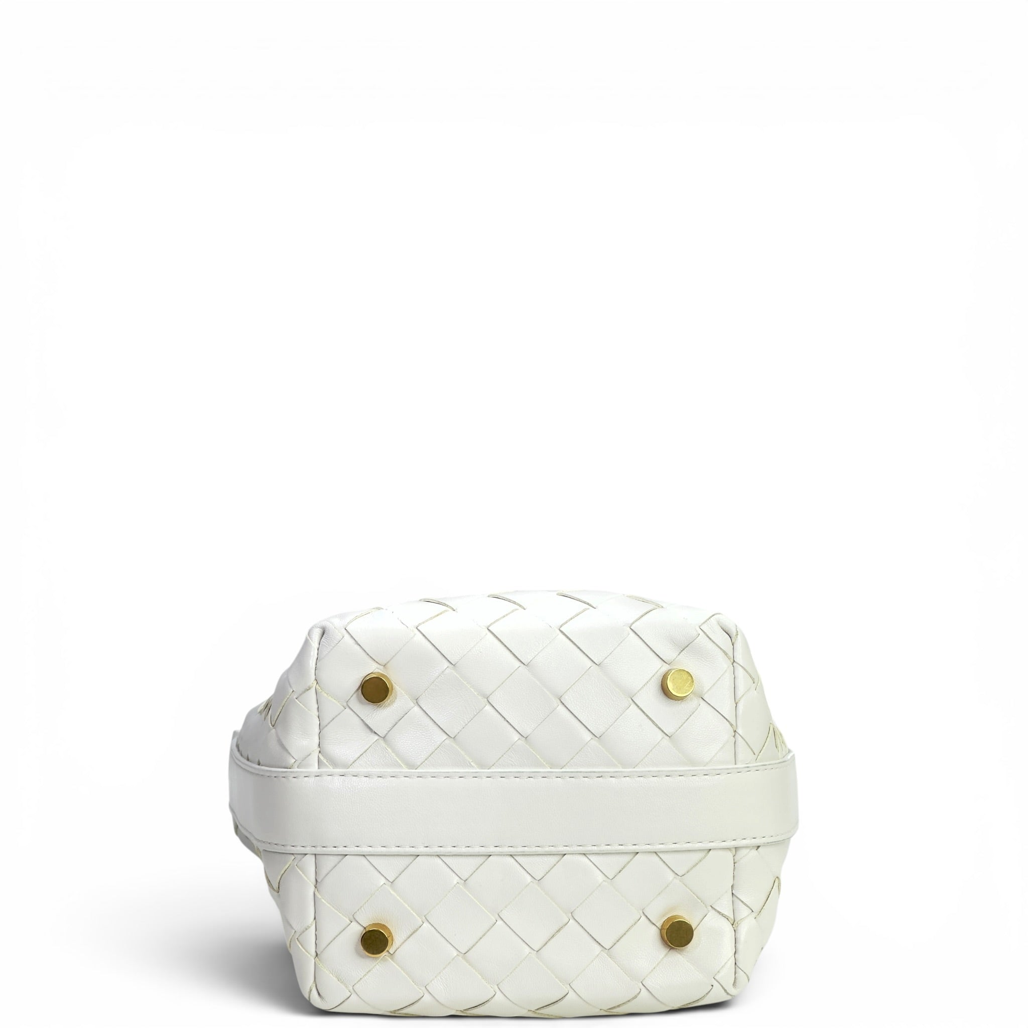 Bottega Veneta Candy Wallace Bag White Nappa Intrecciato Leather