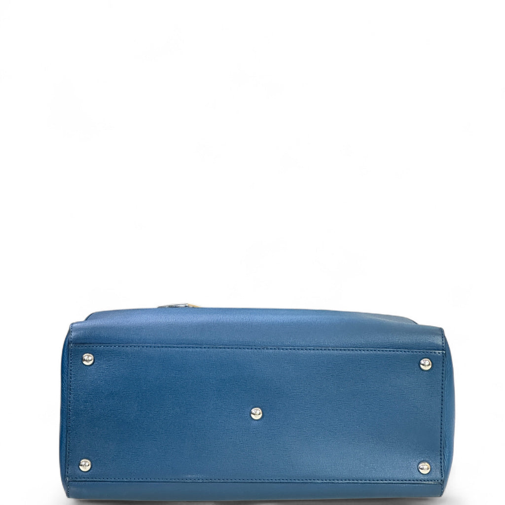 Fendi 2Jours Tote Medium Blue Cobalto Leather