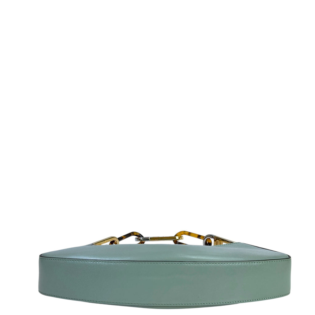 Fendi O'Lock Swing Shoulder Bag Light Blue Leather