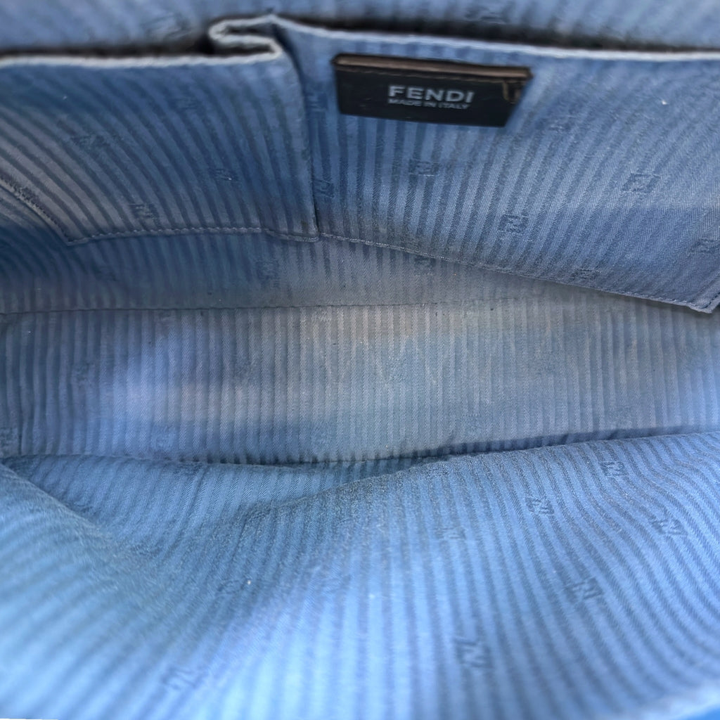 Fendi 2Jours Tote Medium Blue Cobalto Leather