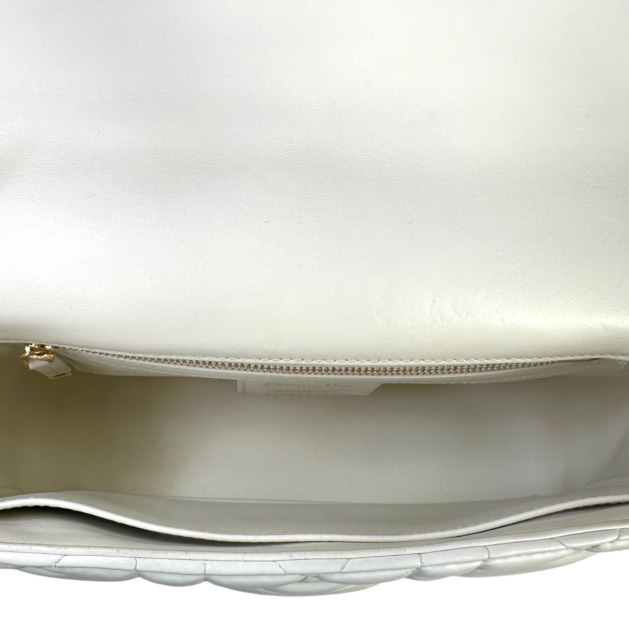 Christian Dior Caro Bag White Cannage Calfskin Leather